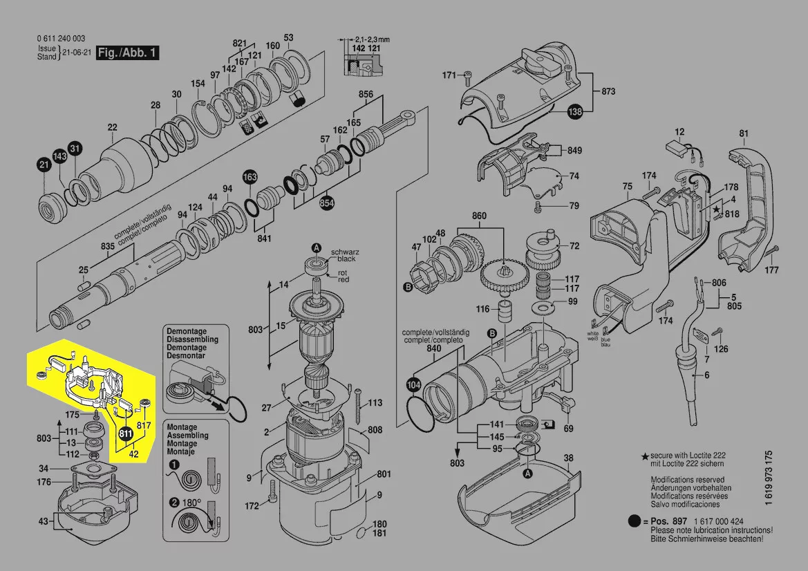 Porte-balais charbon réf. 1 614 336 041 Bosch